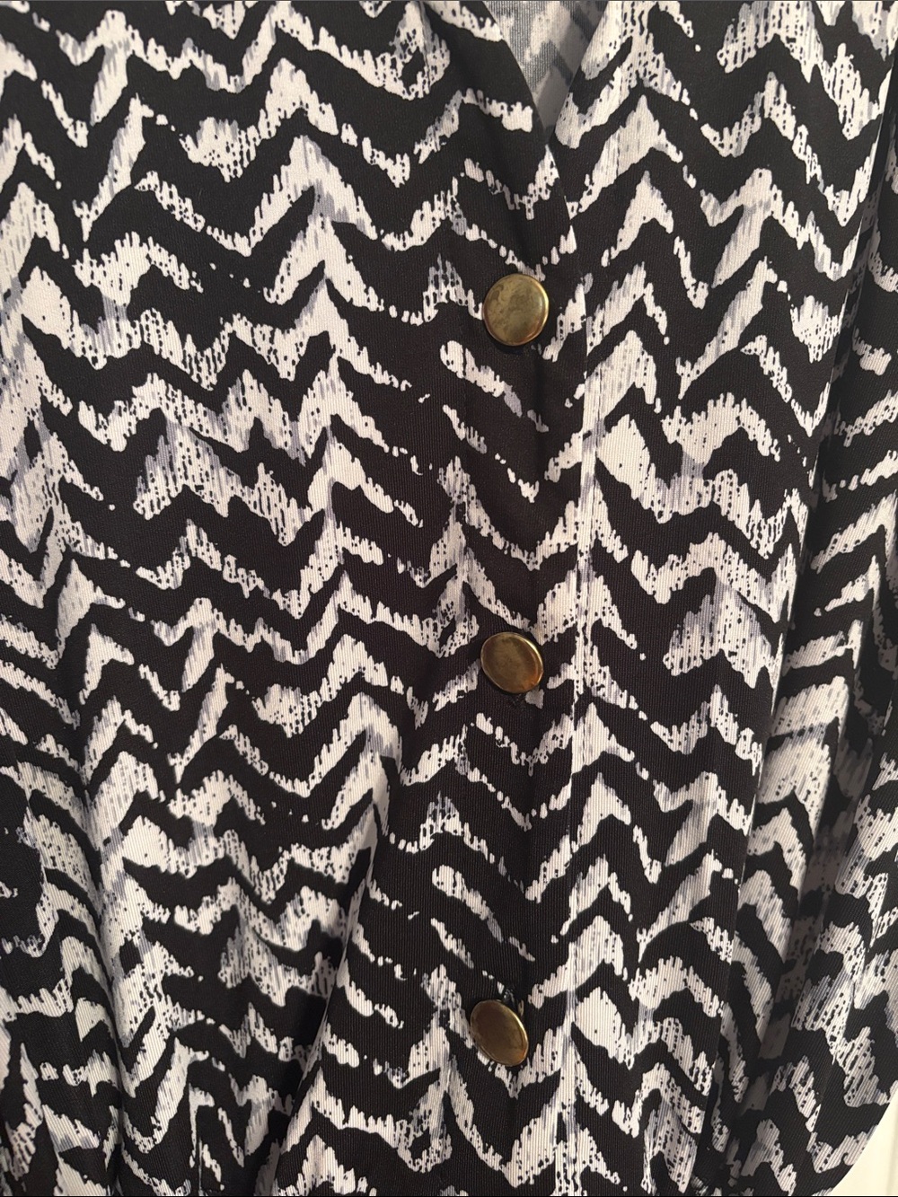 VENUS Black and White Sleeveless chevron print V-Neck Tie-Waist romper size XS - Picture 7 of 12
